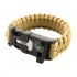 paracord bracelet with spark cutter, compass and whistle Tan M